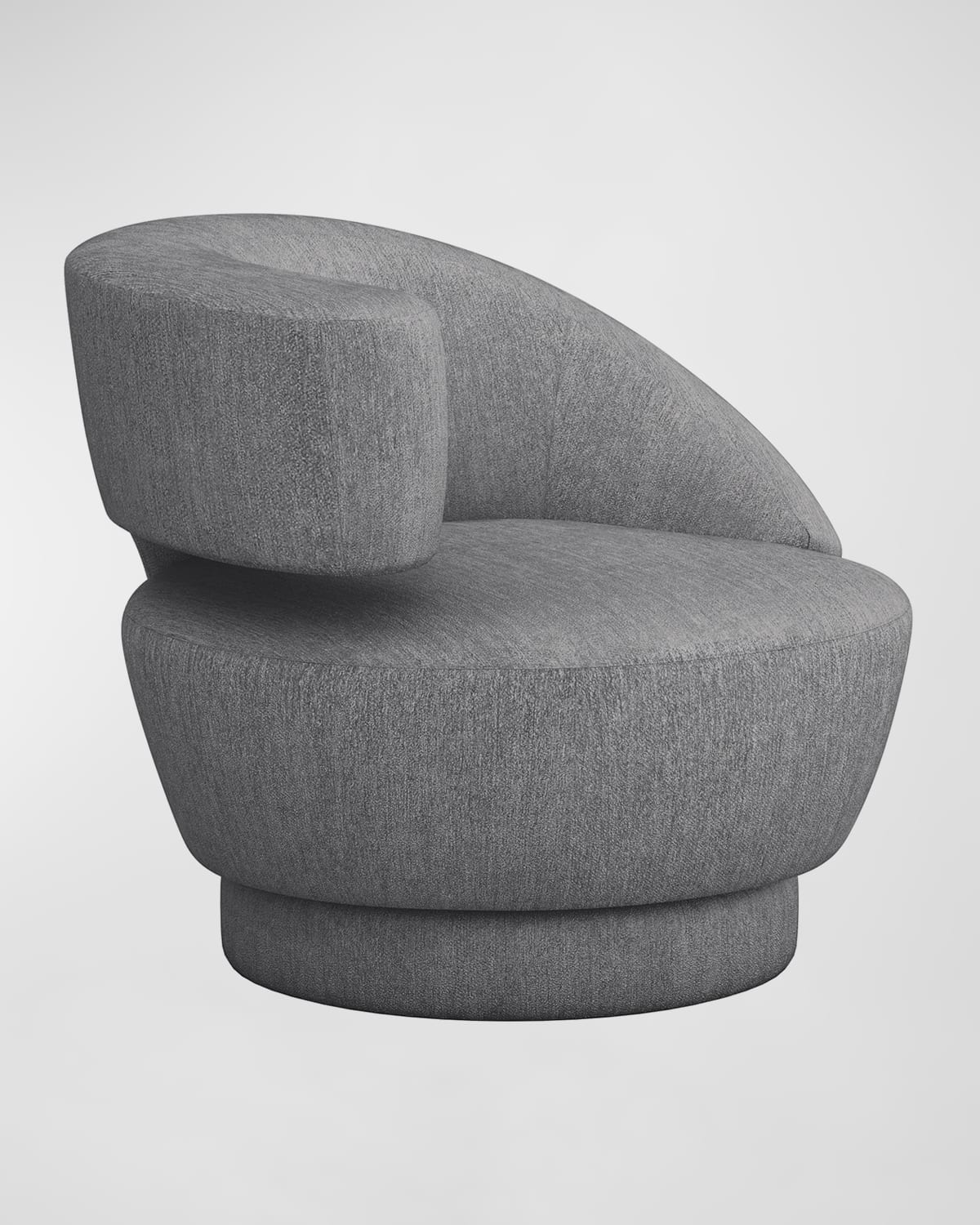 Interlude Home Arabella Left-arm Swivel Chair In Dk Gray Chenille
