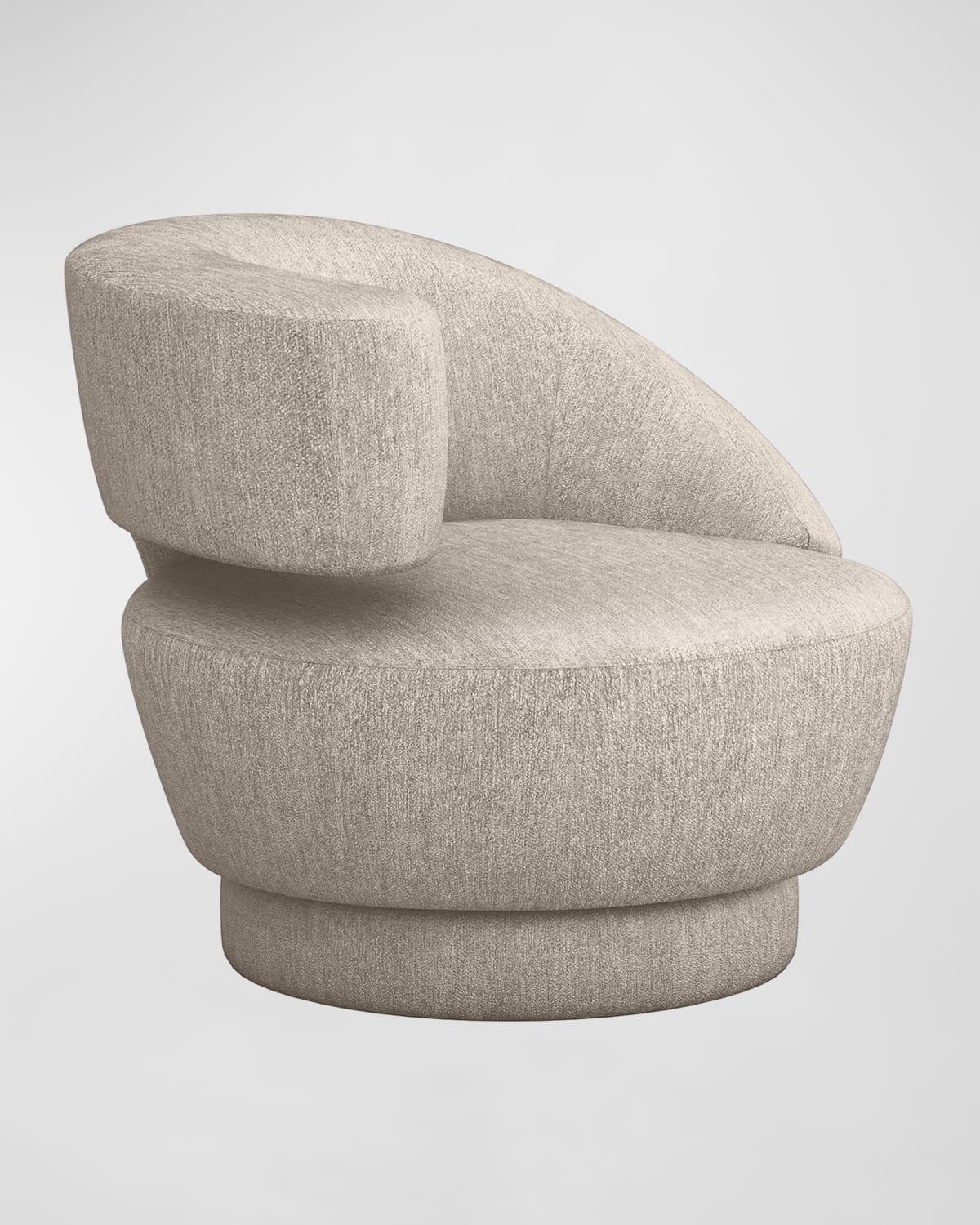 Interlude Home Arabella Left-arm Swivel Chair In Silver Chenille