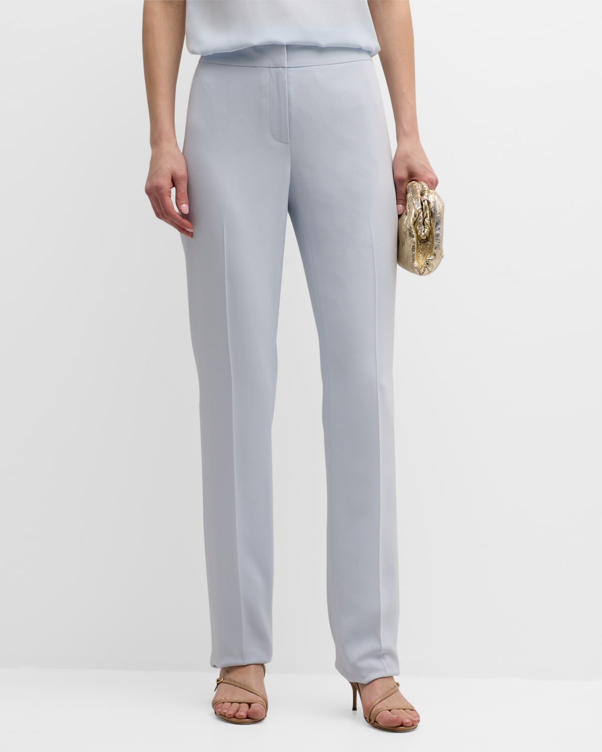 Lafayette 148 Barrow Finessecrepe Pants In Seawater