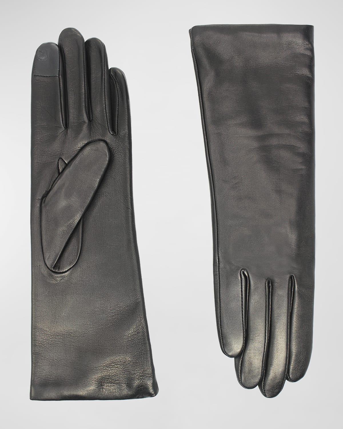 Agnelle Classic Leather Gloves In Noir