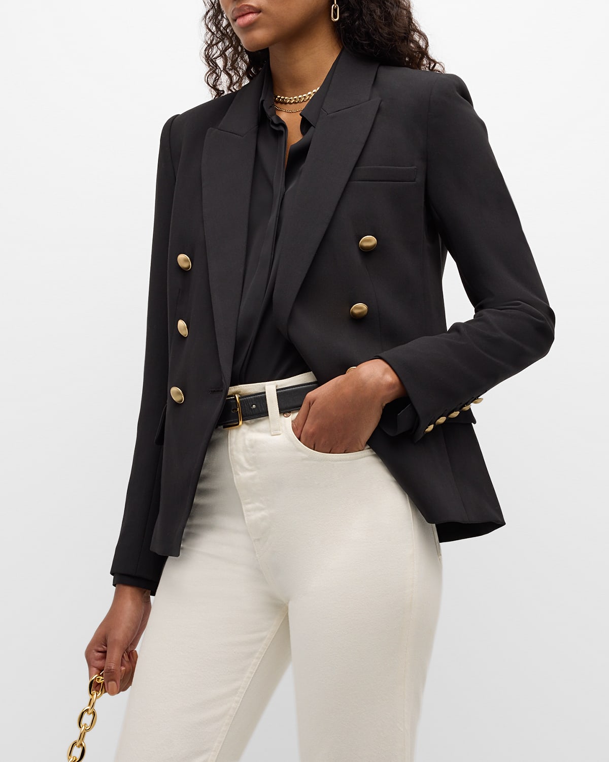 L'Agence Kenzie Double-Breasted Blazer Jacket