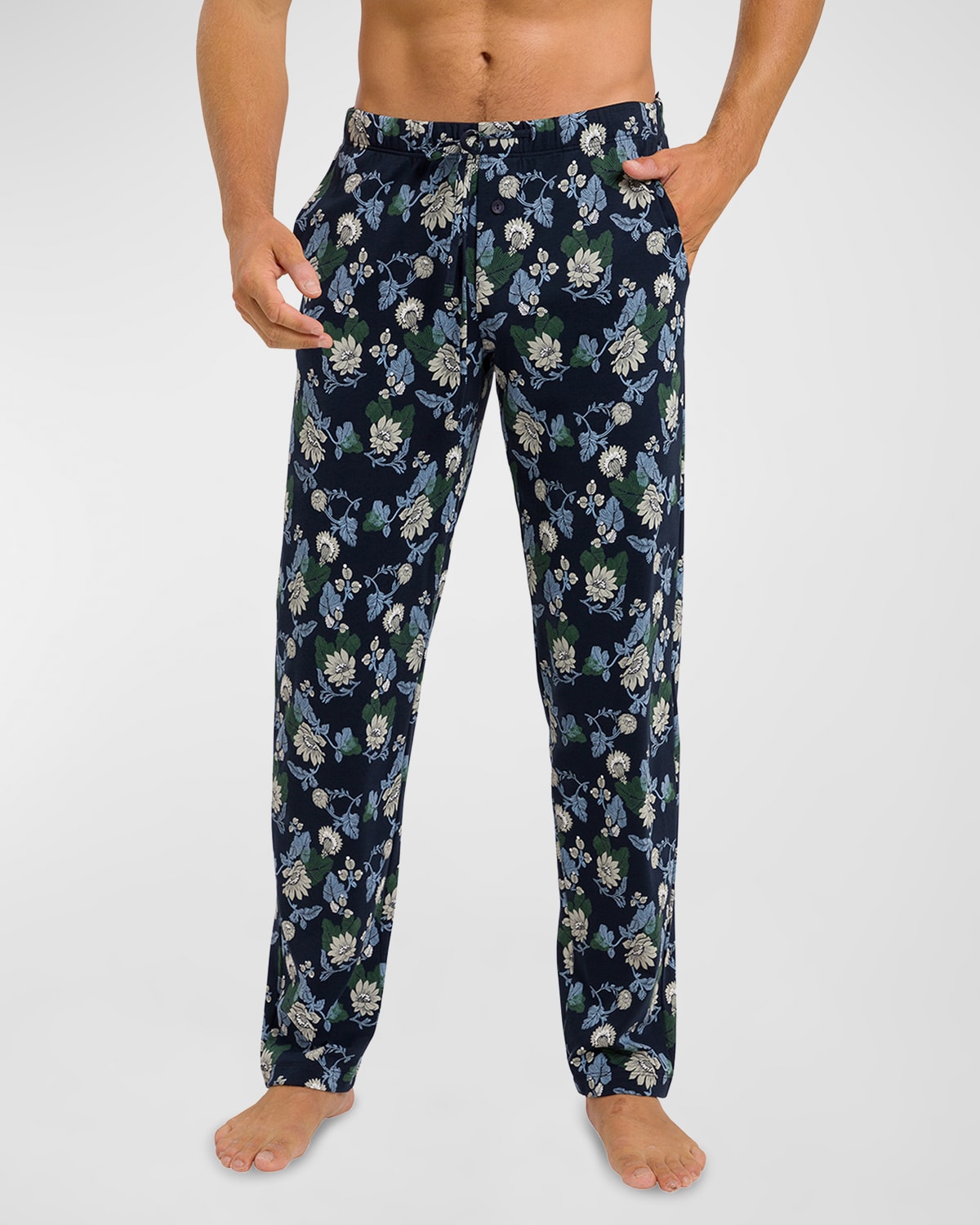 Hanro Night-day Lounge Pants In Fine Lined Print