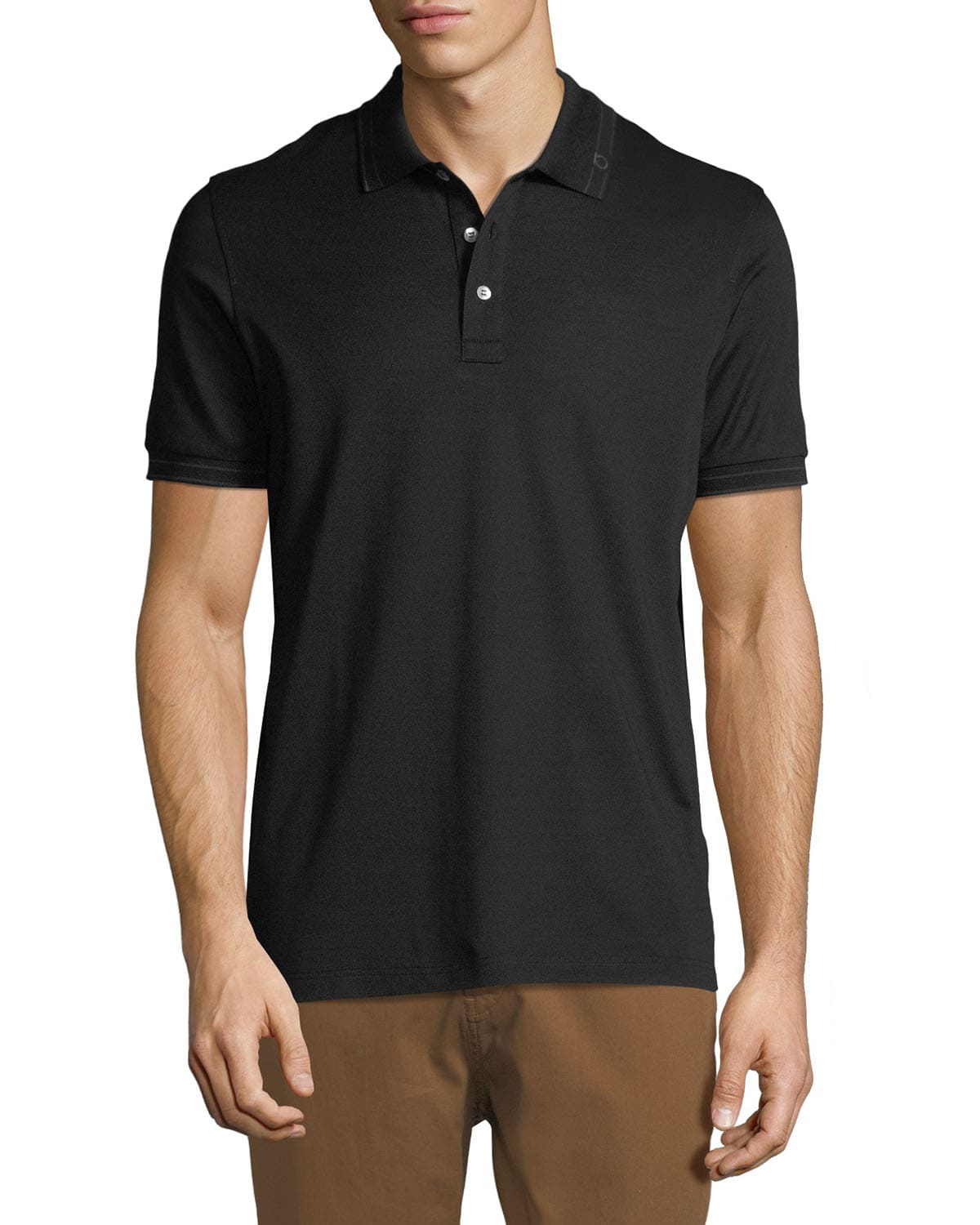 Salvatore Ferragamo Men's Tipped Cotton Polo Shirt