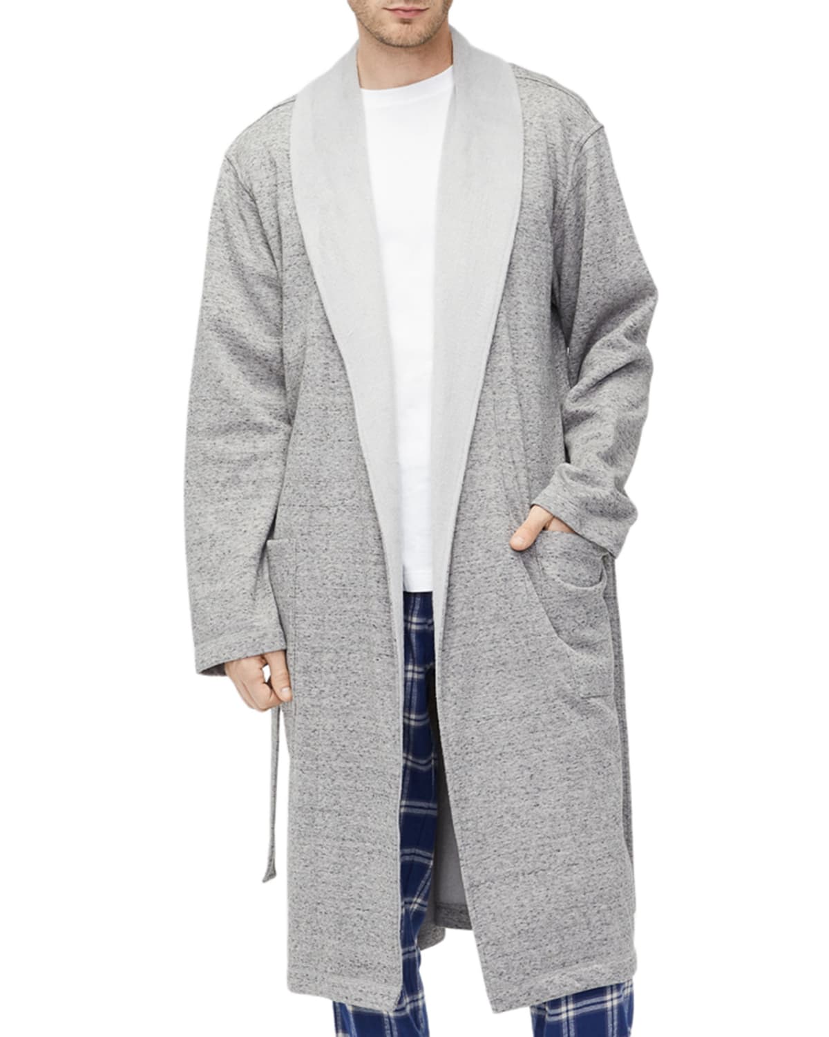 Shop Ugg Men's Robinson Two-tone Robe In Gray