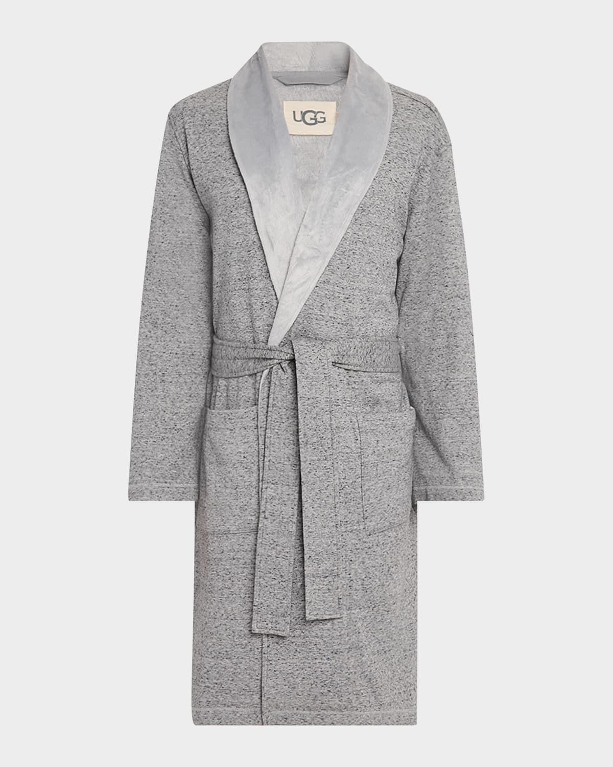 Shop Ugg Men's Robinson Two-tone Robe In Gray