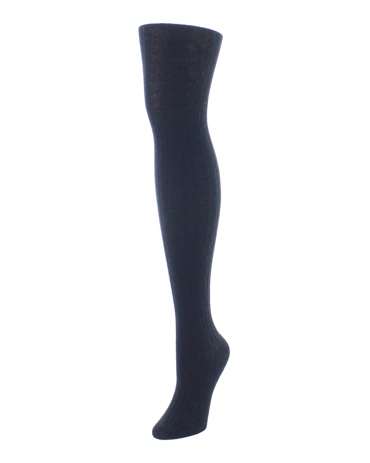 Natori Cashmere-blend Rib-knit Sweater Tights In Black