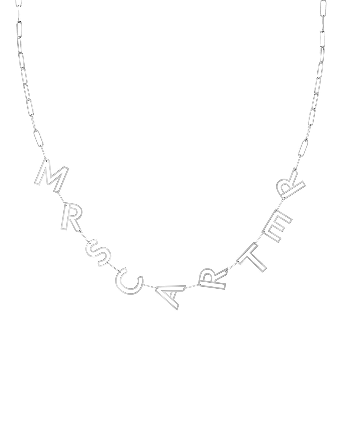 K Kane 14k Gold Chain Letter Necklace, 9 Letters In Silver