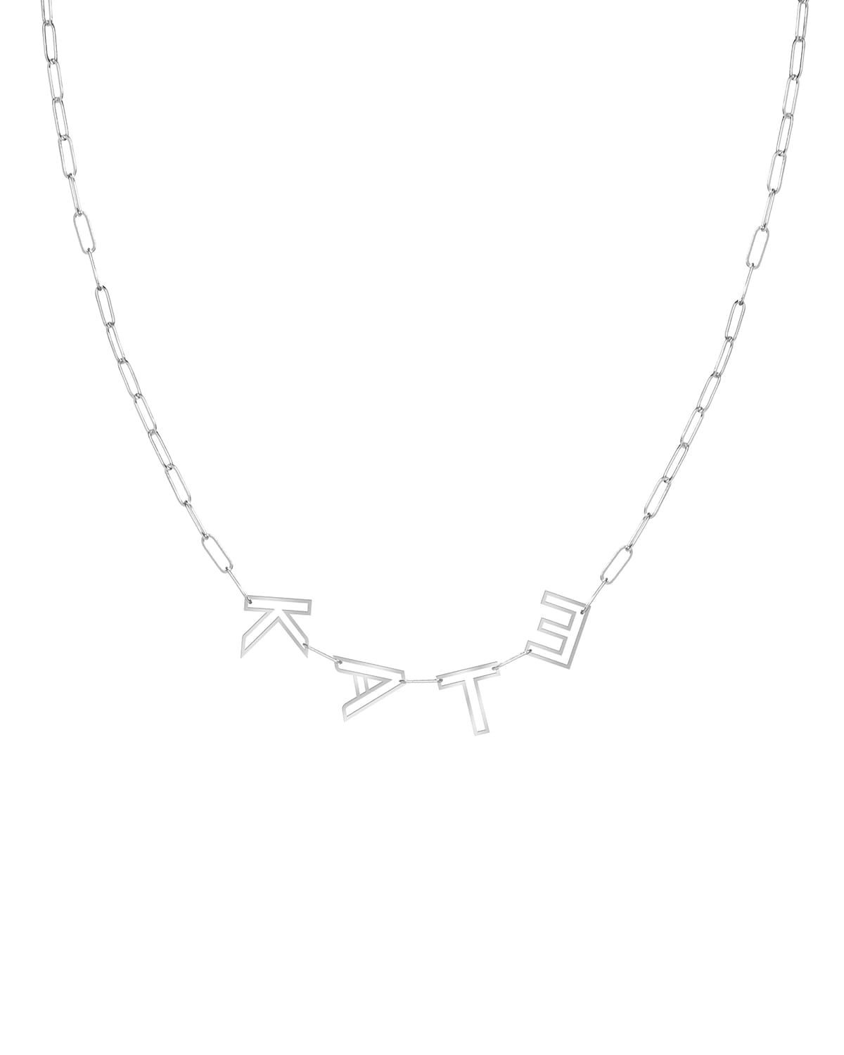 K Kane 14k Gold Chain Letter Necklace, 4 Letters In Silver