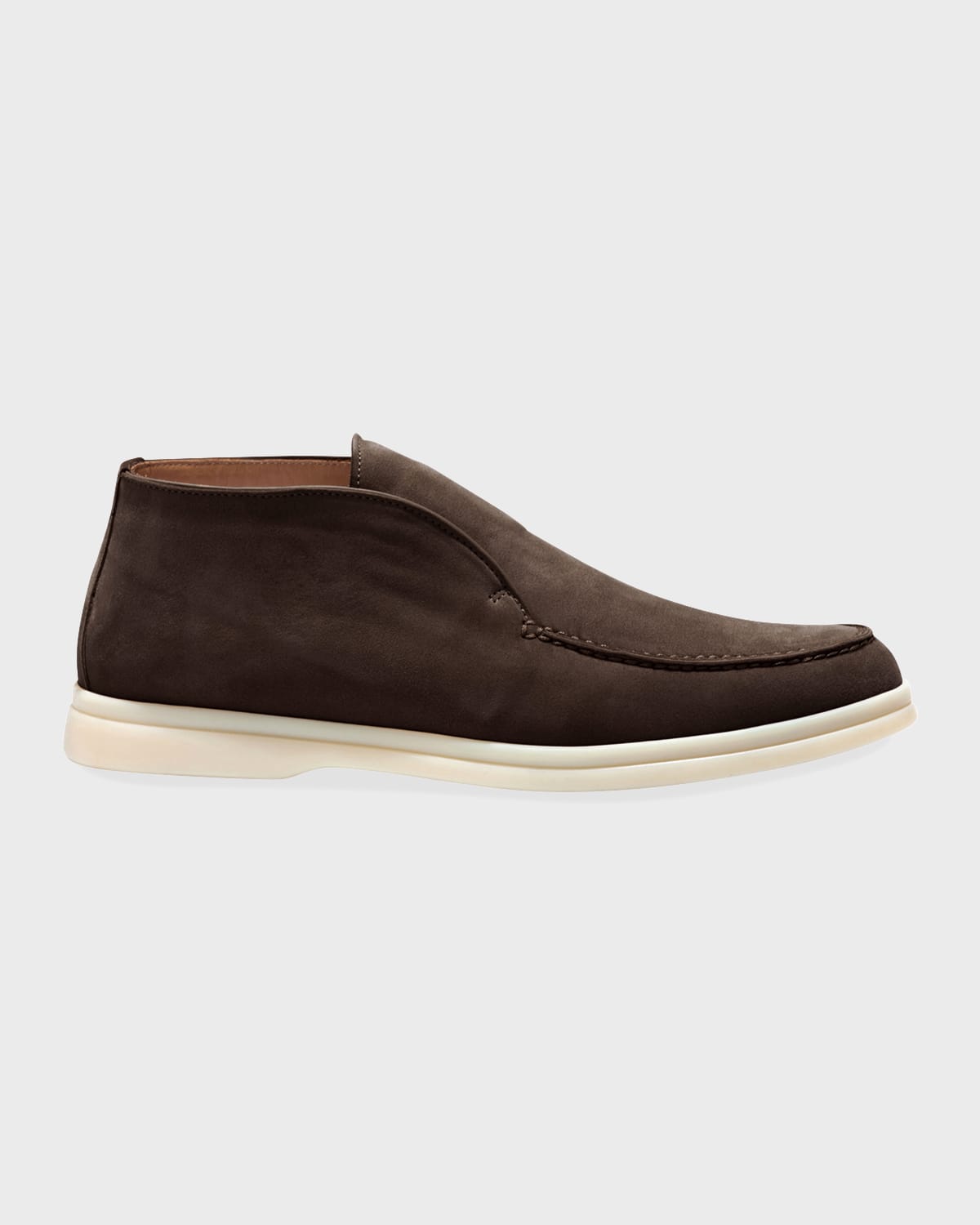 Loro Piana Open Walk Suede Booties In Chocolate