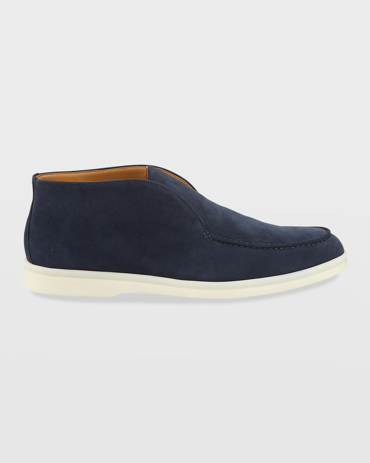 Shop Loro Piana Open Walk Suede Booties In Argo Blue Melane