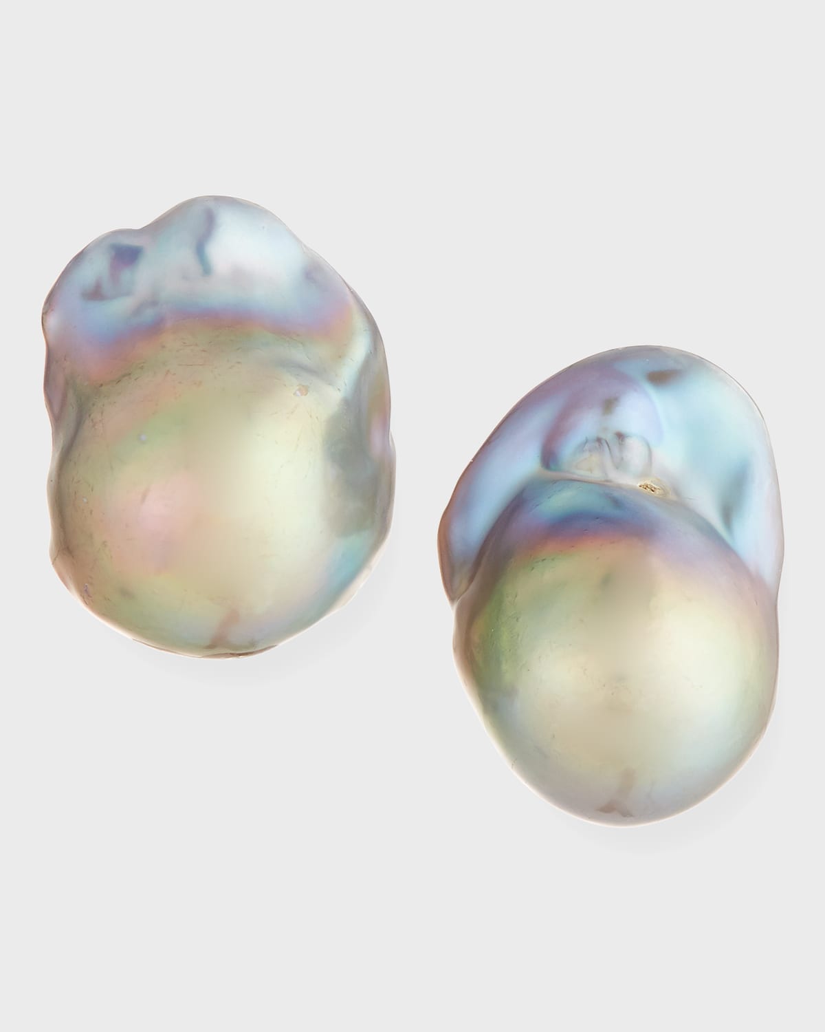 Baroque Pearl Clip-On Earrings (Gray)