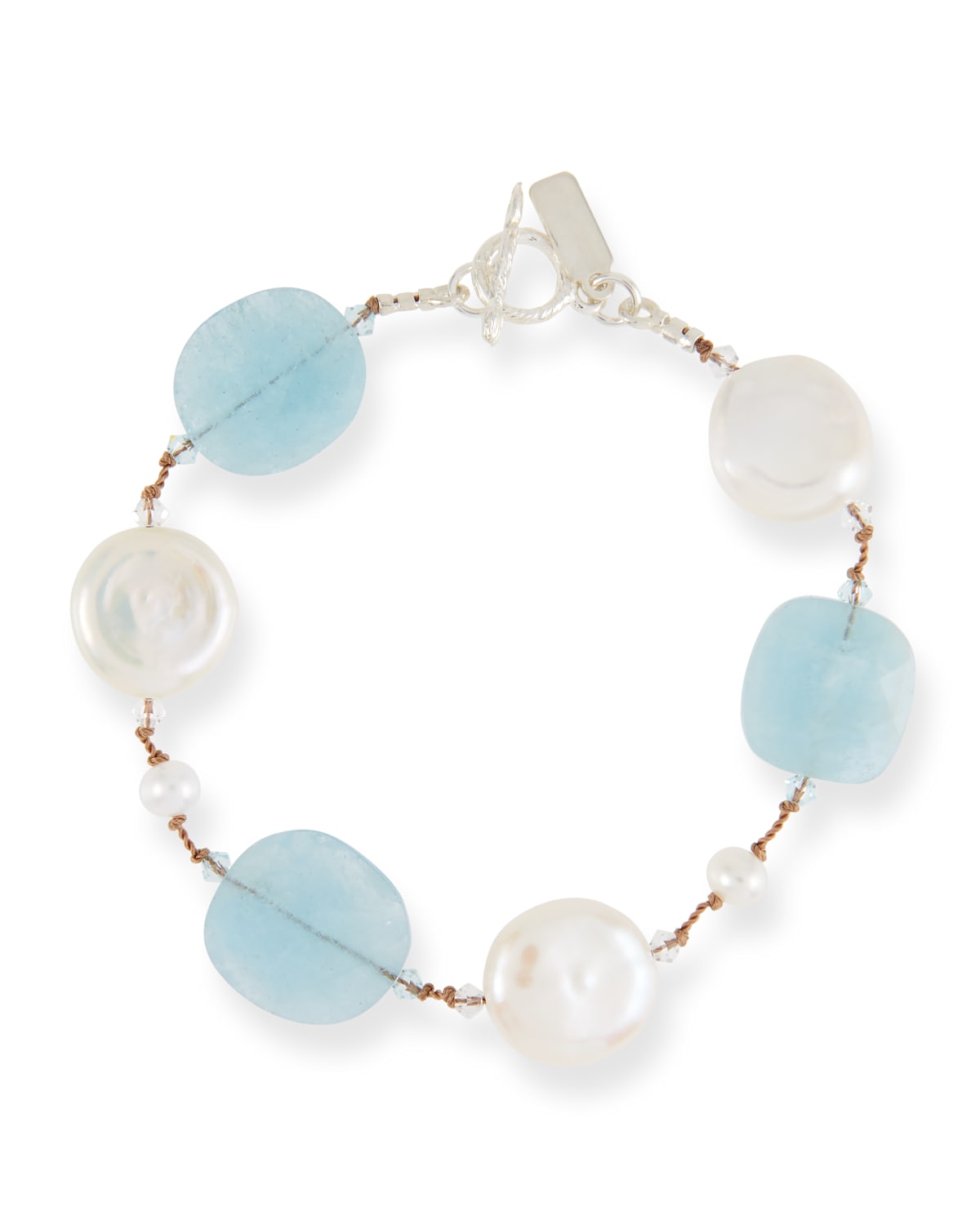Crystal, Pearl & Aquamarine Bracelet