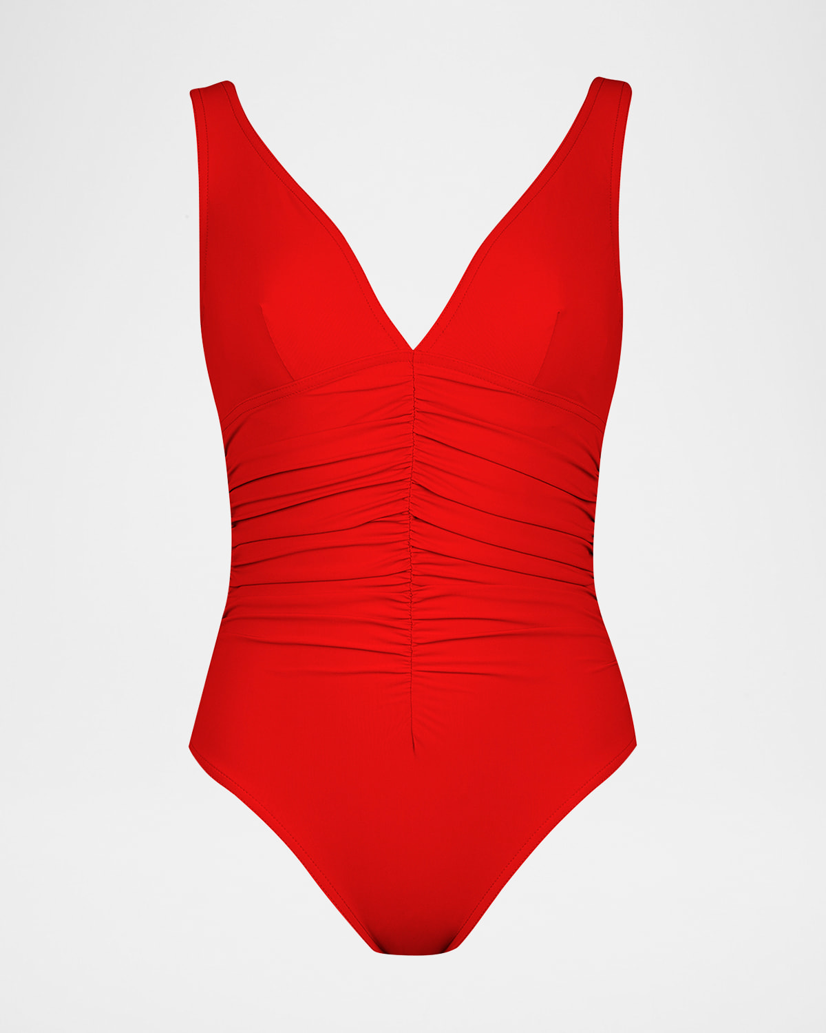 Shop Karla Colletto Ruch-front Underwire One-piece Swimsuit In Cherry