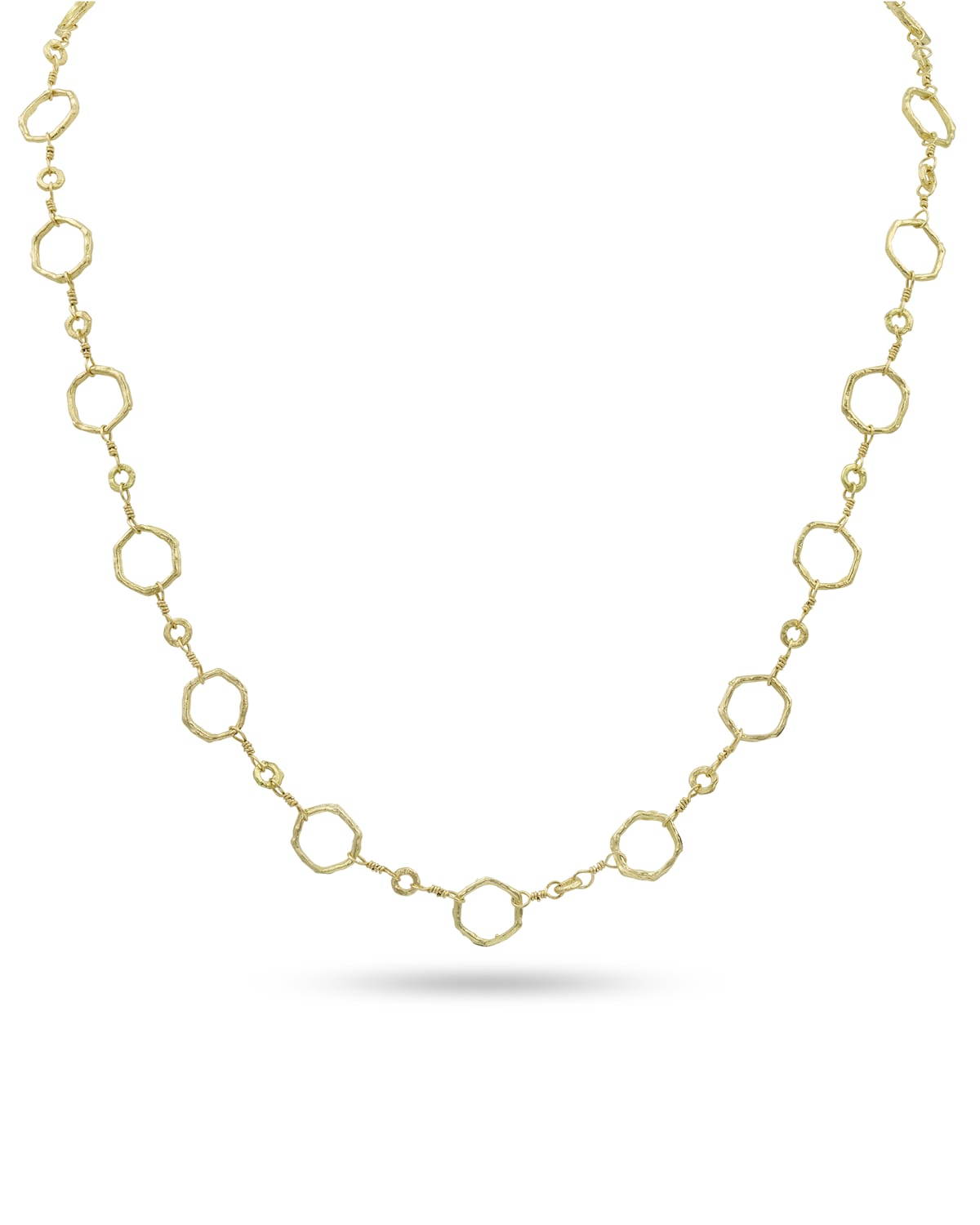 Dominique Cohen 18k Gold Hexagonal Chain Necklace