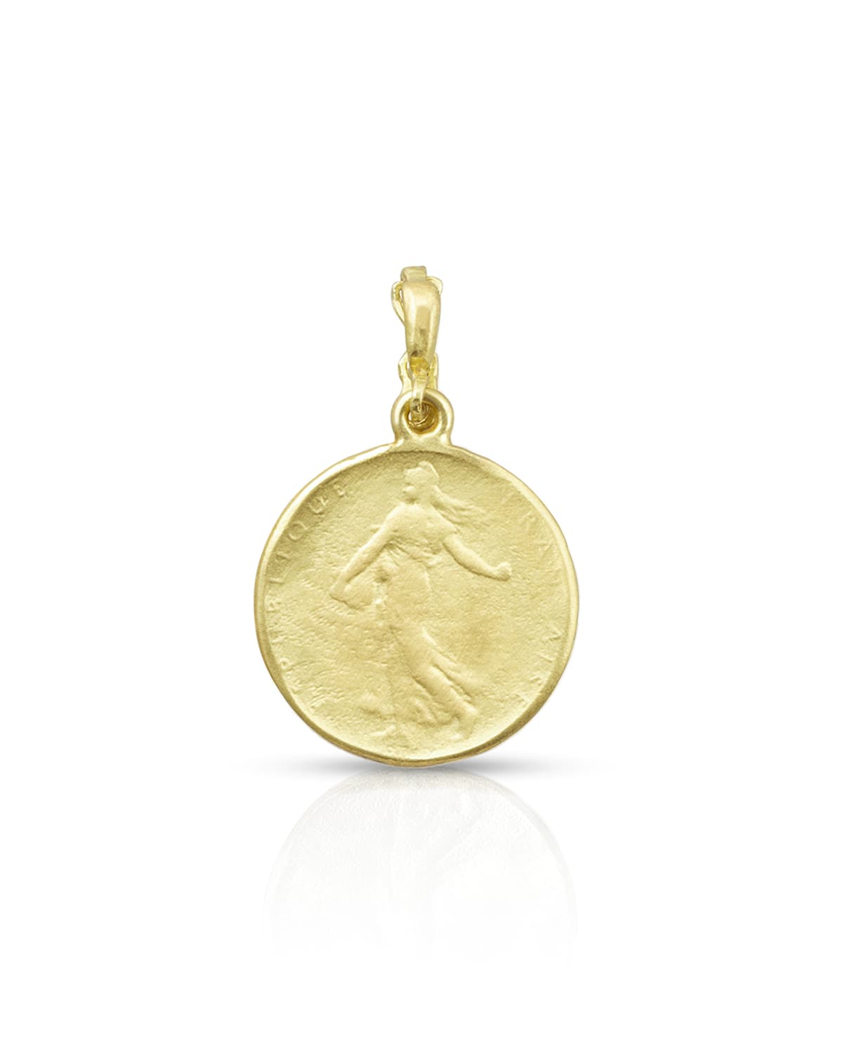 18k Yellow Gold Goddess Coin Classic Enhancer