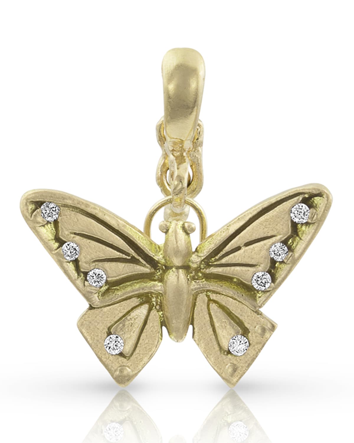 18k Gold Diamond Butterfly Pendant