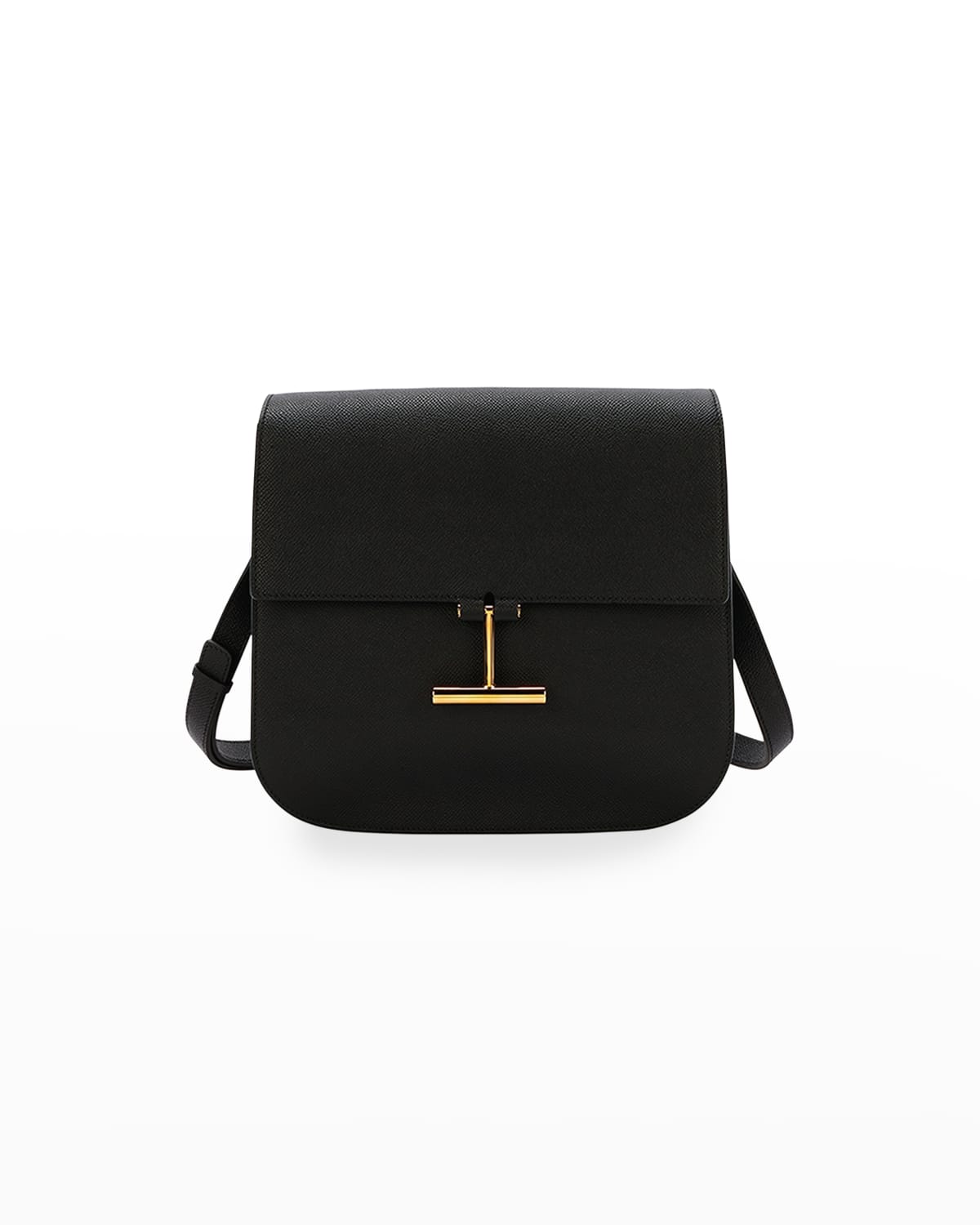 Tom Ford Tara Mini Crossbosy In Grained Leather With Leather Strap In Black