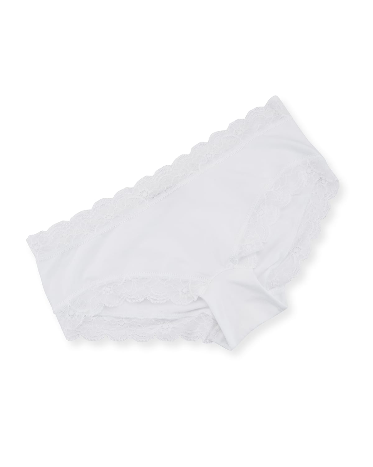 Hanro Cotton Lace Hipster Briefs In White