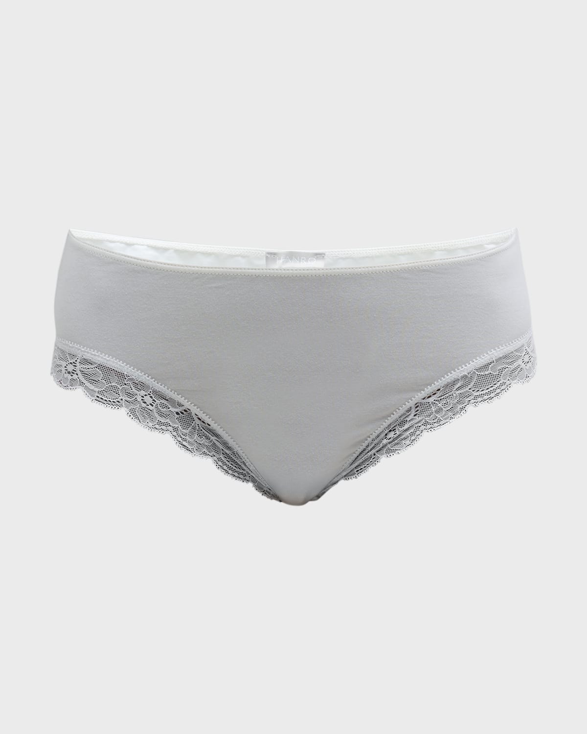 Shop Hanro Cotton Lace High Leg Brief In White