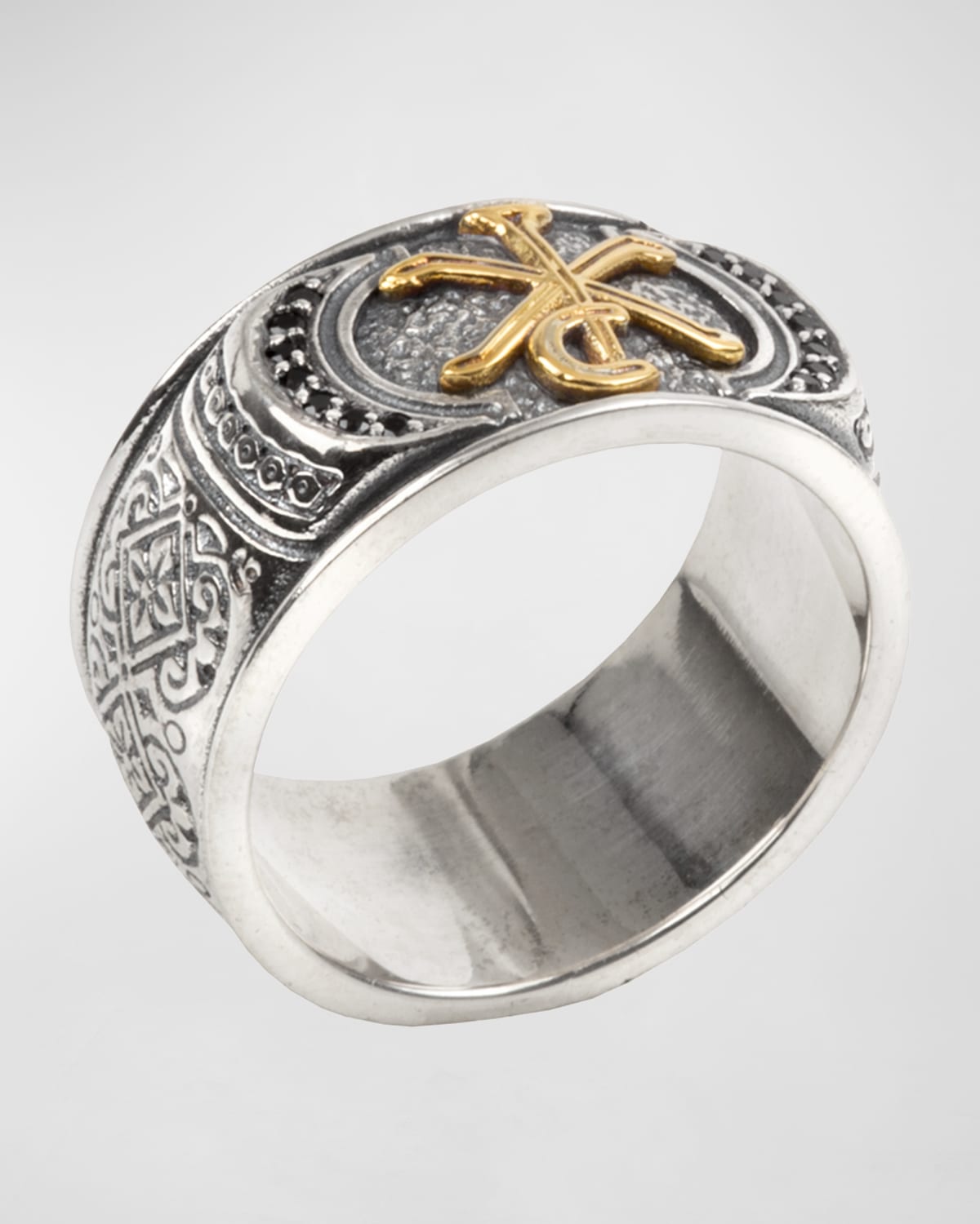 Men's Stavros 18k Gold Trim Ring