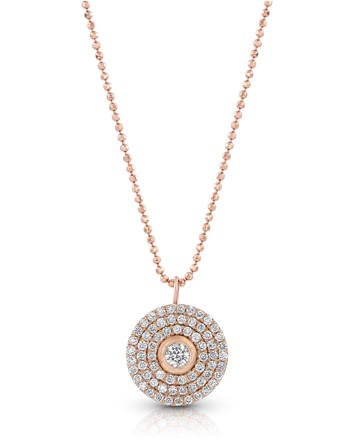 Dominique Cohen 18k Rose Gold Mosaic Diamond Pendant Necklace (Medium)
