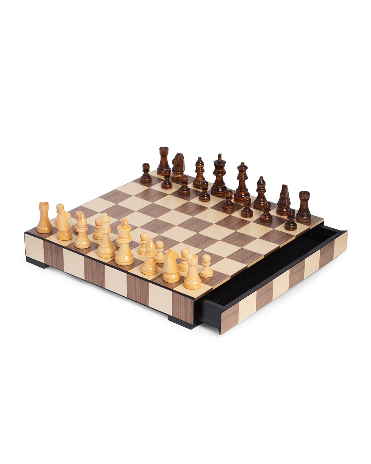 Wood Matte Inlay Chess/Checkers Set
