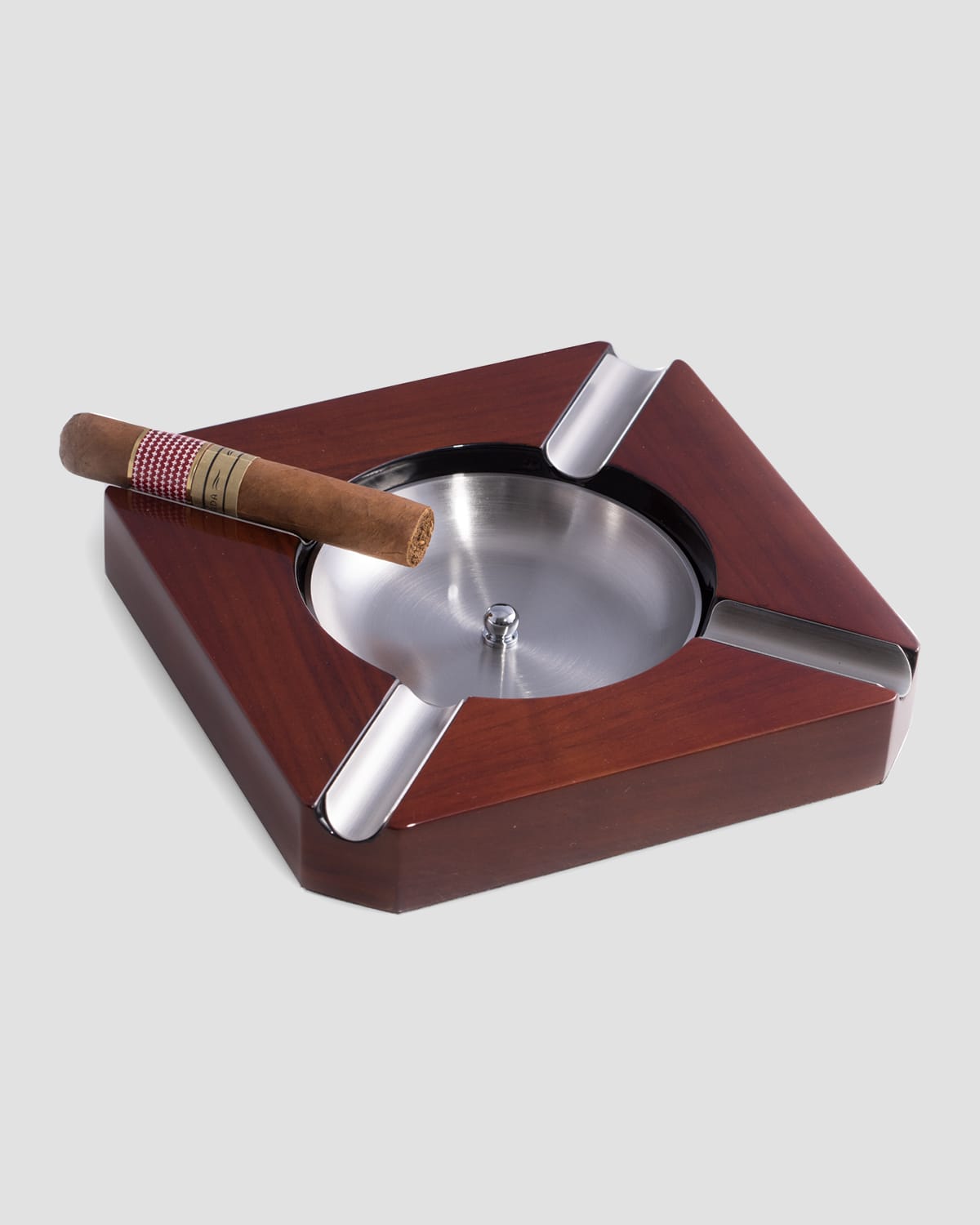 Bey-berk Walnut Wood Cigar Ashtray
