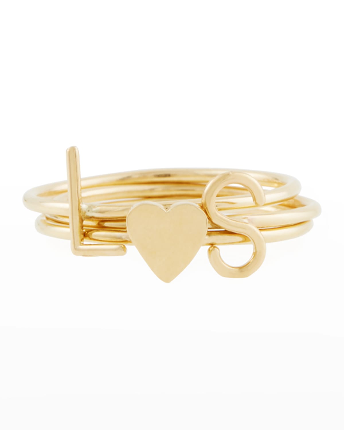 Mini Amelia 14K Gold Initial Stacking Ring