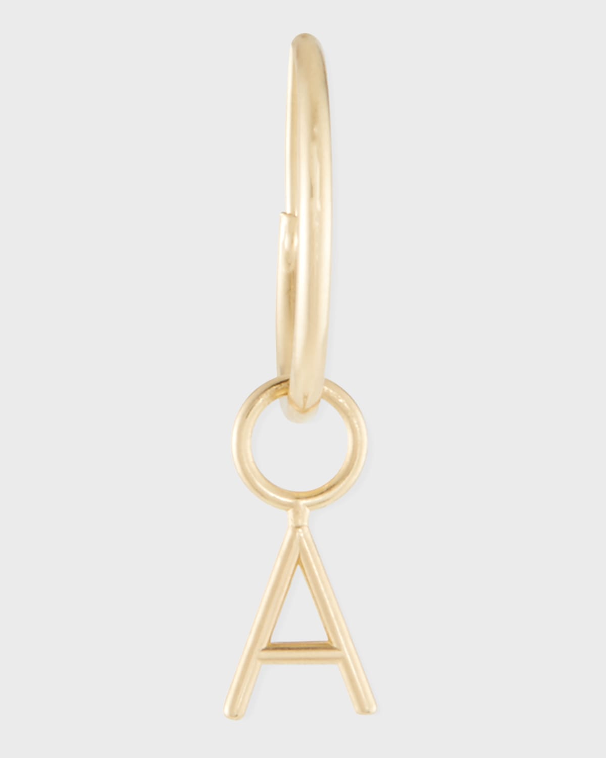 Mini Amelia 14K Gold Initial Hoop Drop Earring (Single)