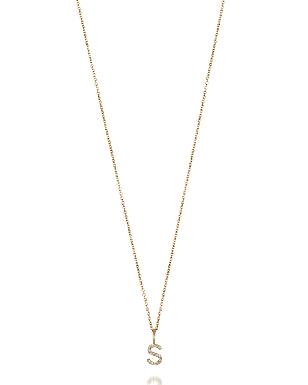 Mini Amelia 14K Gold Diamond Initial Pendant Necklace