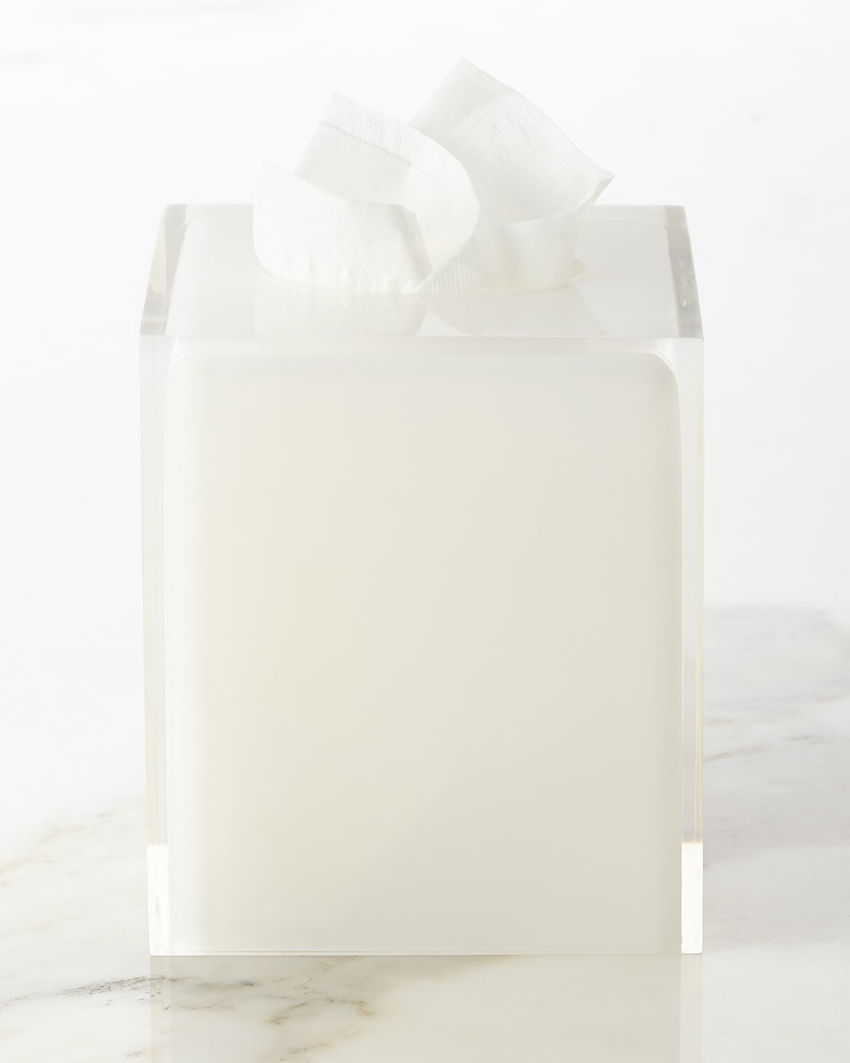 Jonathan Adler Hollywood Tissue Box In Clear/ White