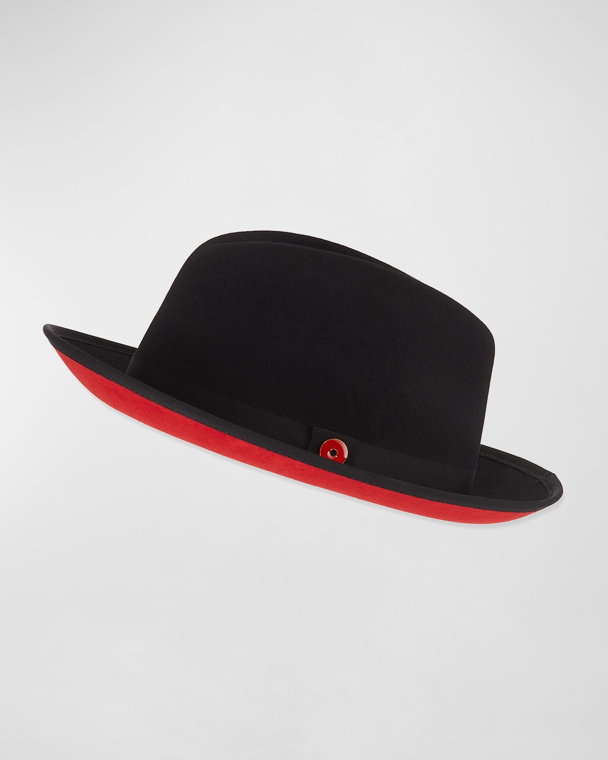 Keith James Men's King Red-Brim Wool Fedora Hat