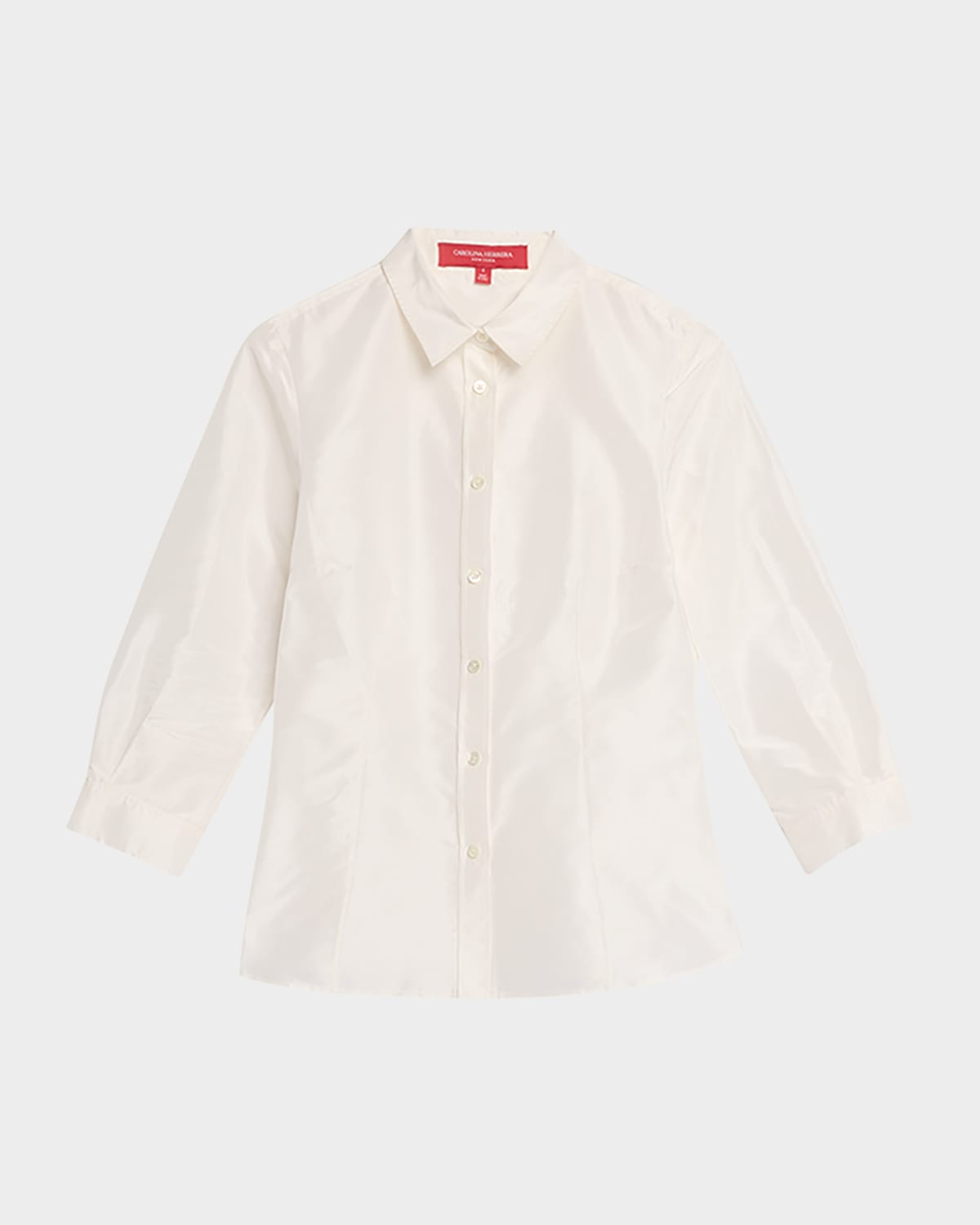 Carolina Herrera Taffeta Button-front Shirt In White