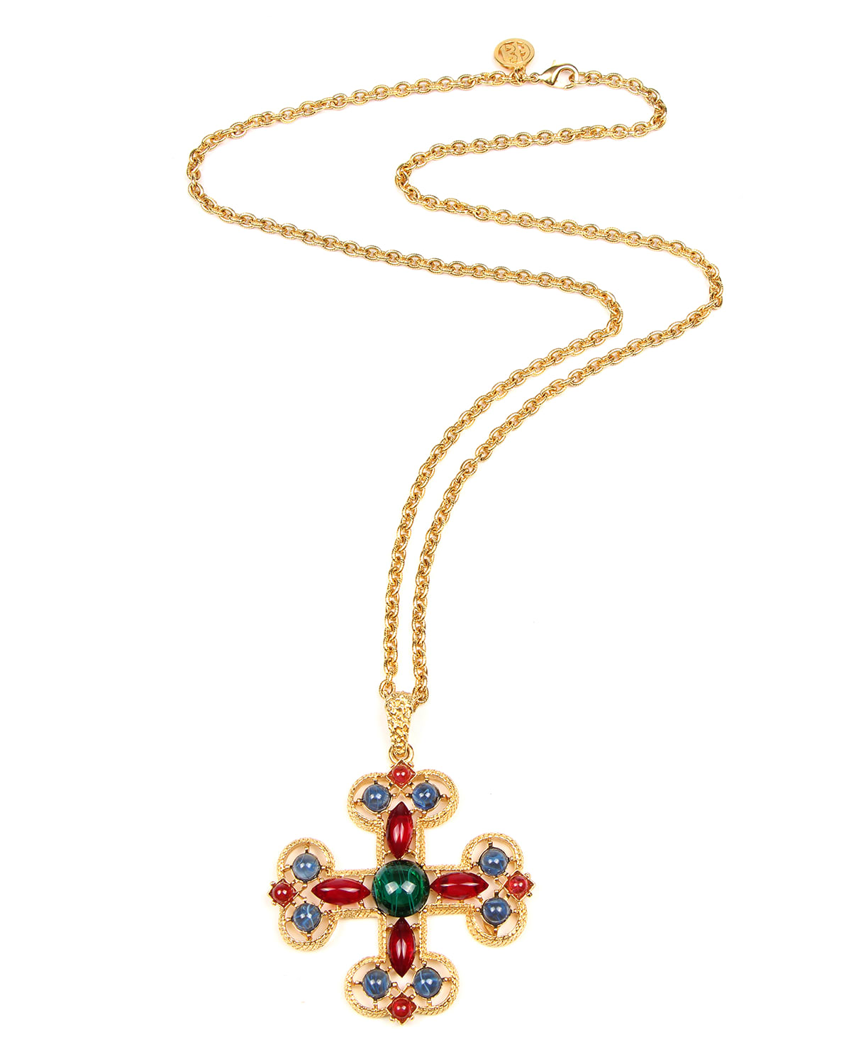 Ben-amun Multicolor Cross Pendant Necklace