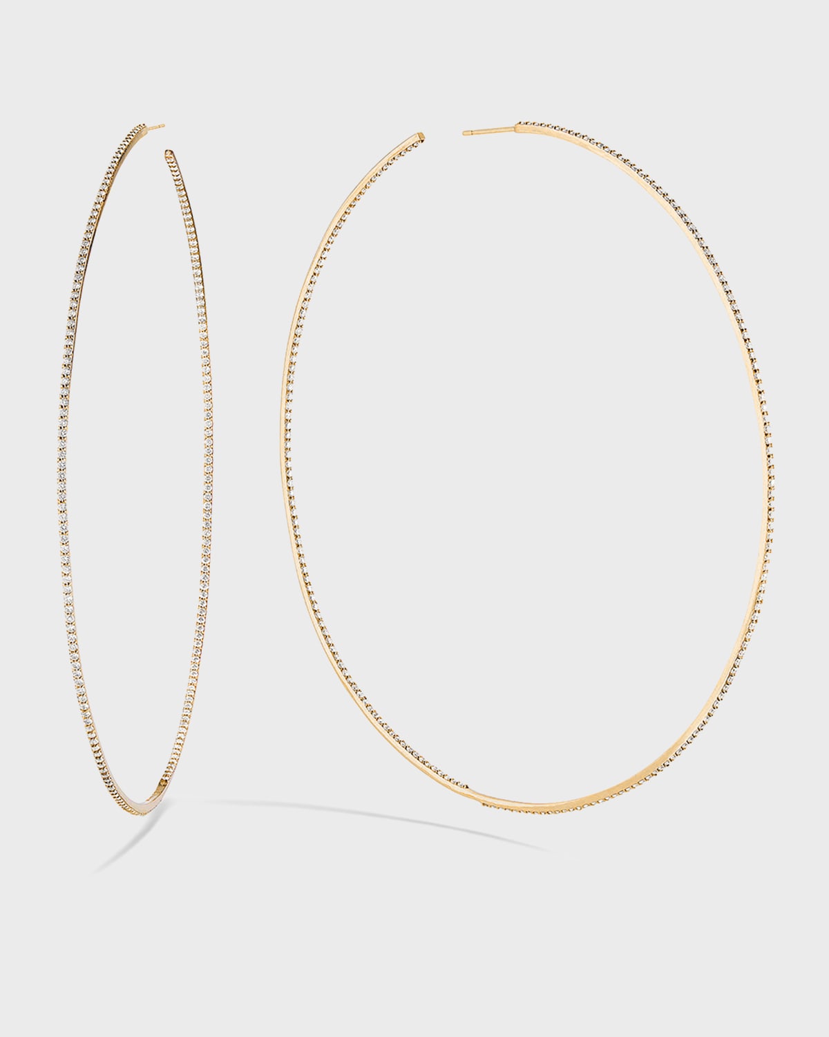 LANA JEWELRY 14k Gold & Skinny Diamond Hoop Earrings