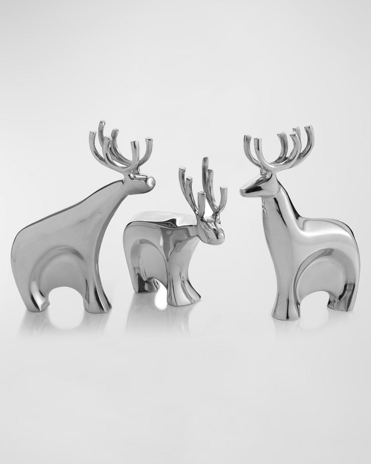 Nambe Dasher Reindeer Figurine Set