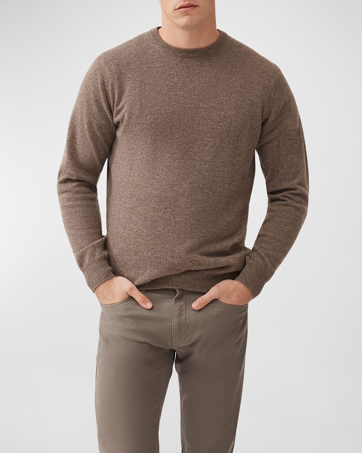Shop Rodd & Gunn Men's Queenstown Optim Wool-cashmere Sweater In Fawn