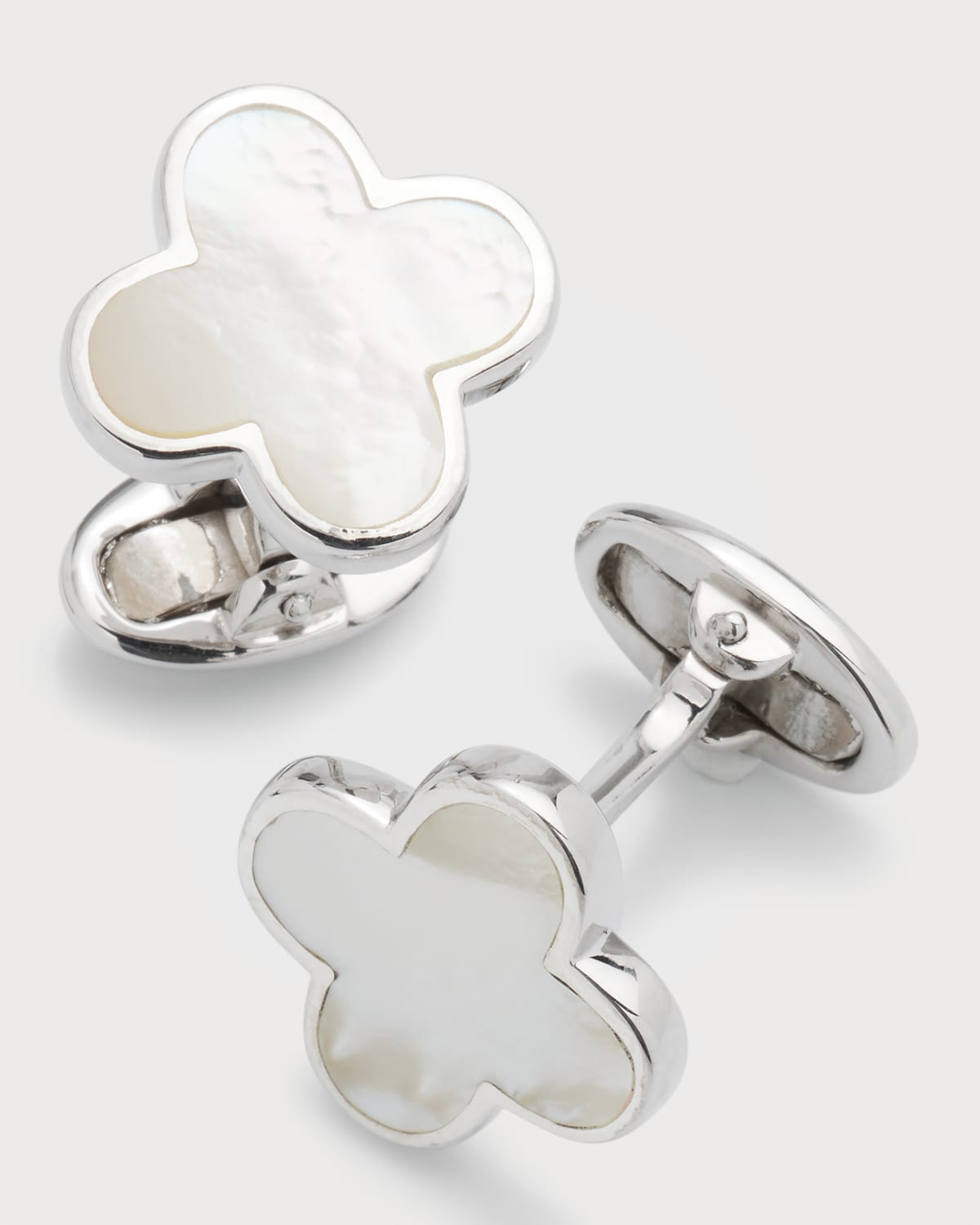 Mother-of-Pearl Clover Cuff Links