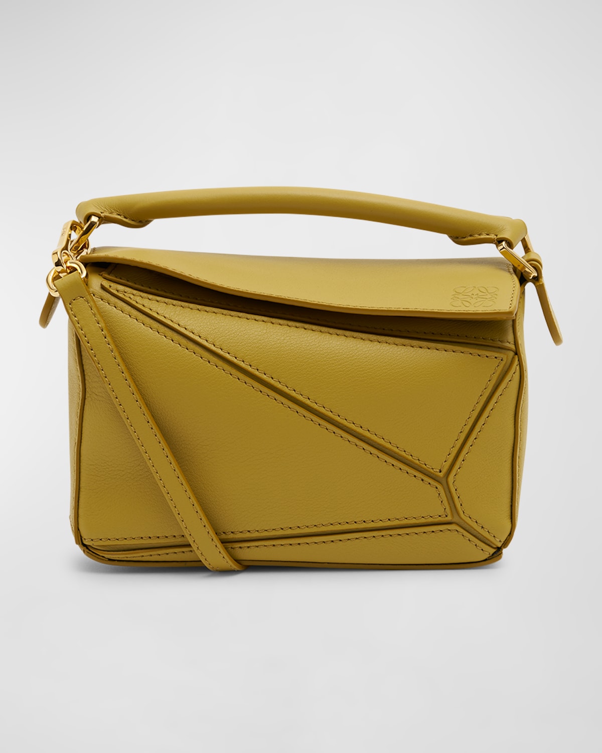 Loewe Puzzle Mini Classic Satchel Bag In Bright Ochre