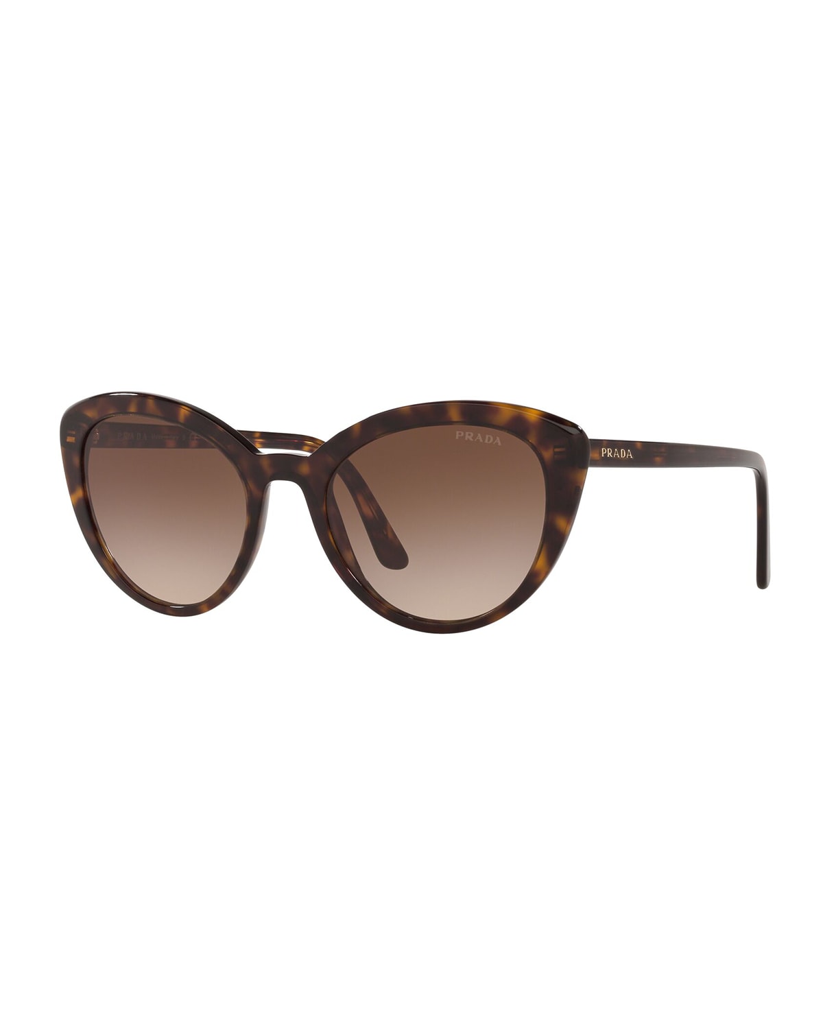 Shop Prada Semi-transparent Acetate Cat-eye Sunglasses In Brown