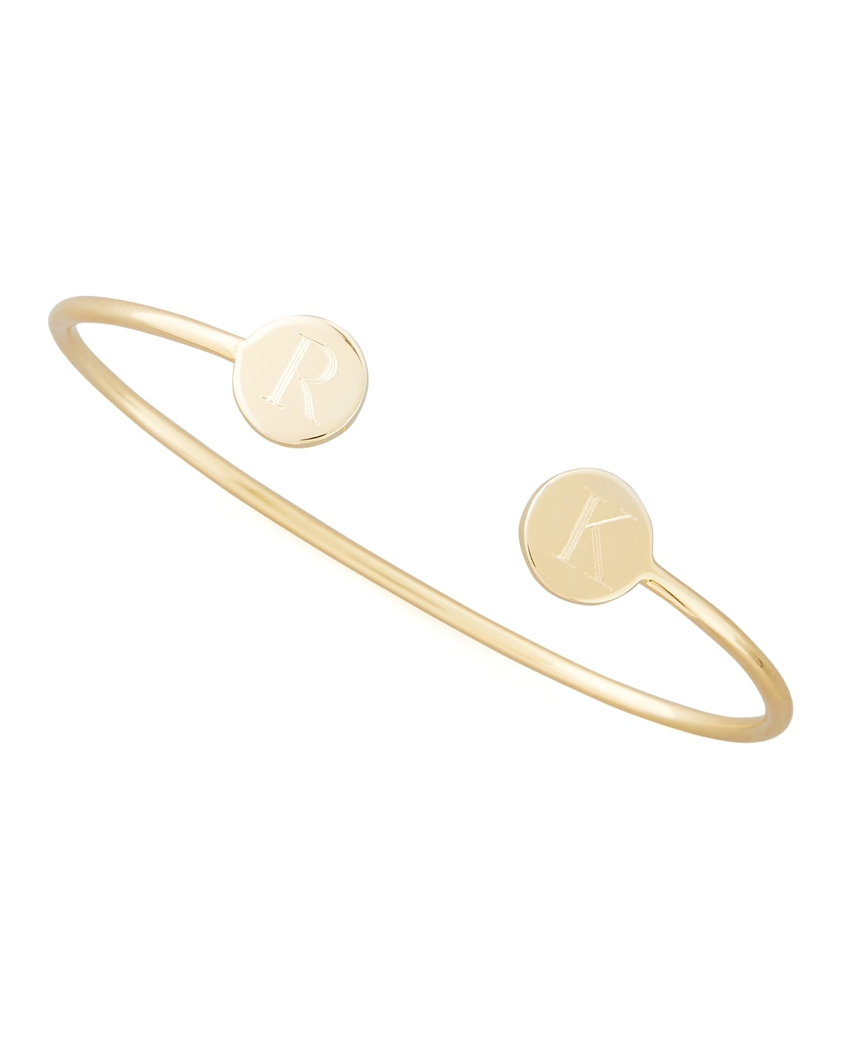 Sarah Chloe Elle Round Double-initial Bracelet, Gold