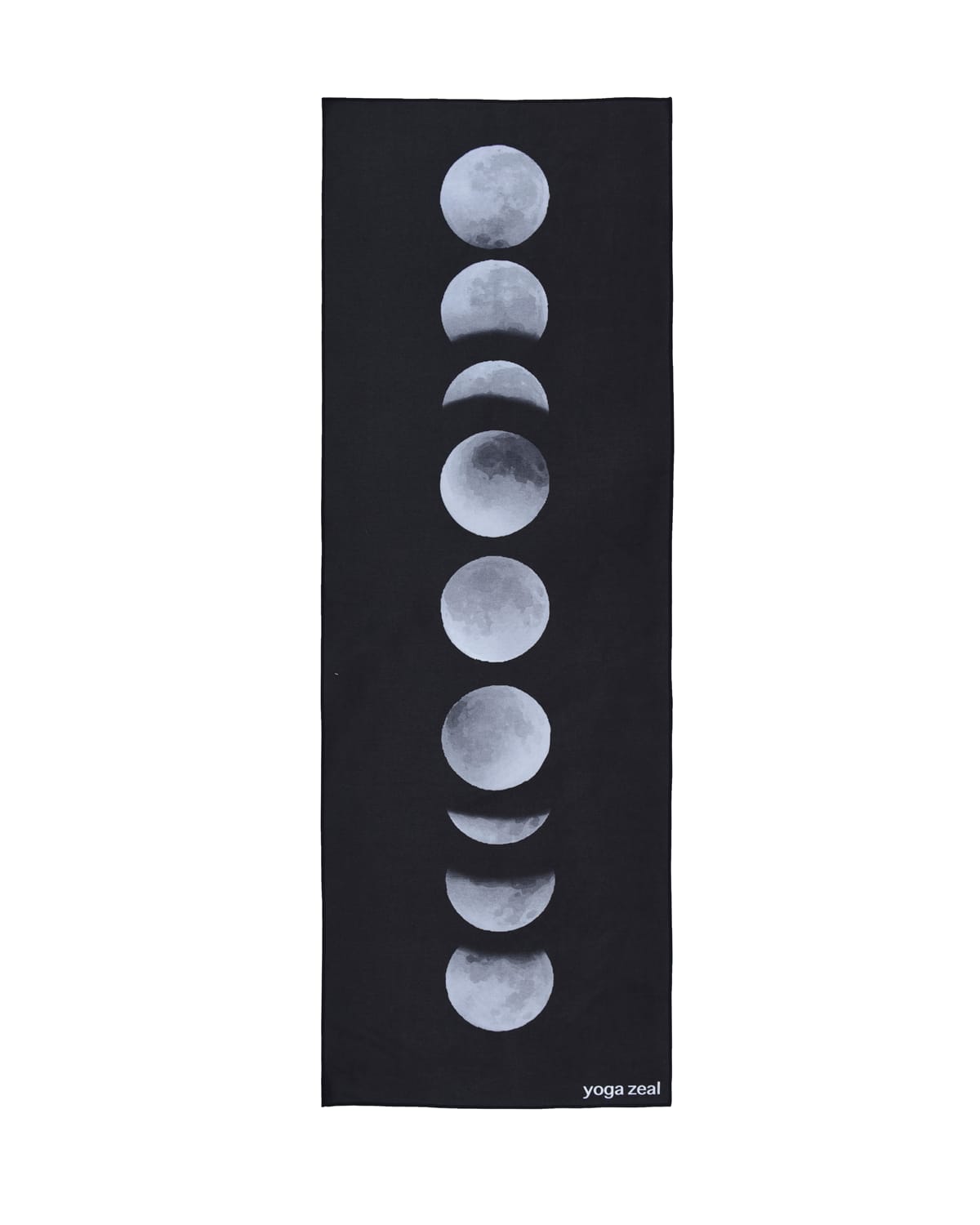 Yoga Zeal Moon Phases Printed Yoga Towel In Black