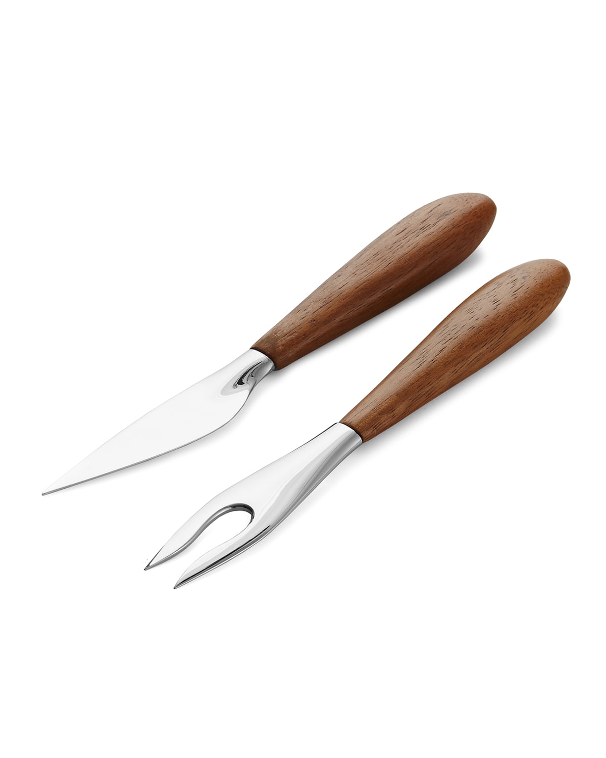 Nambe Curvo Cheese Utensils Set In Brown And Silver