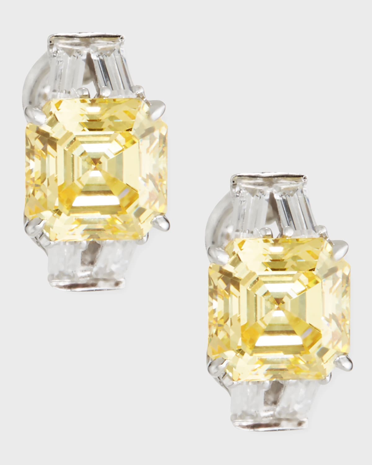 Yellow & Clear Cubic Zirconia Earrings