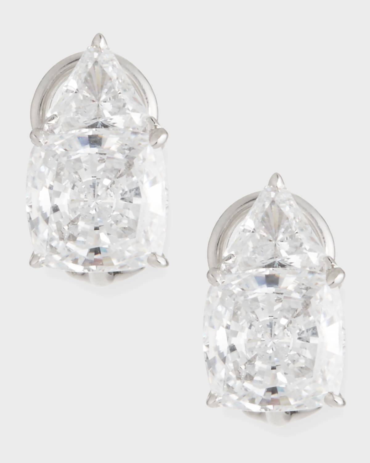 8 TCW Trillion & Cushion Cubic Zirconia Earrings