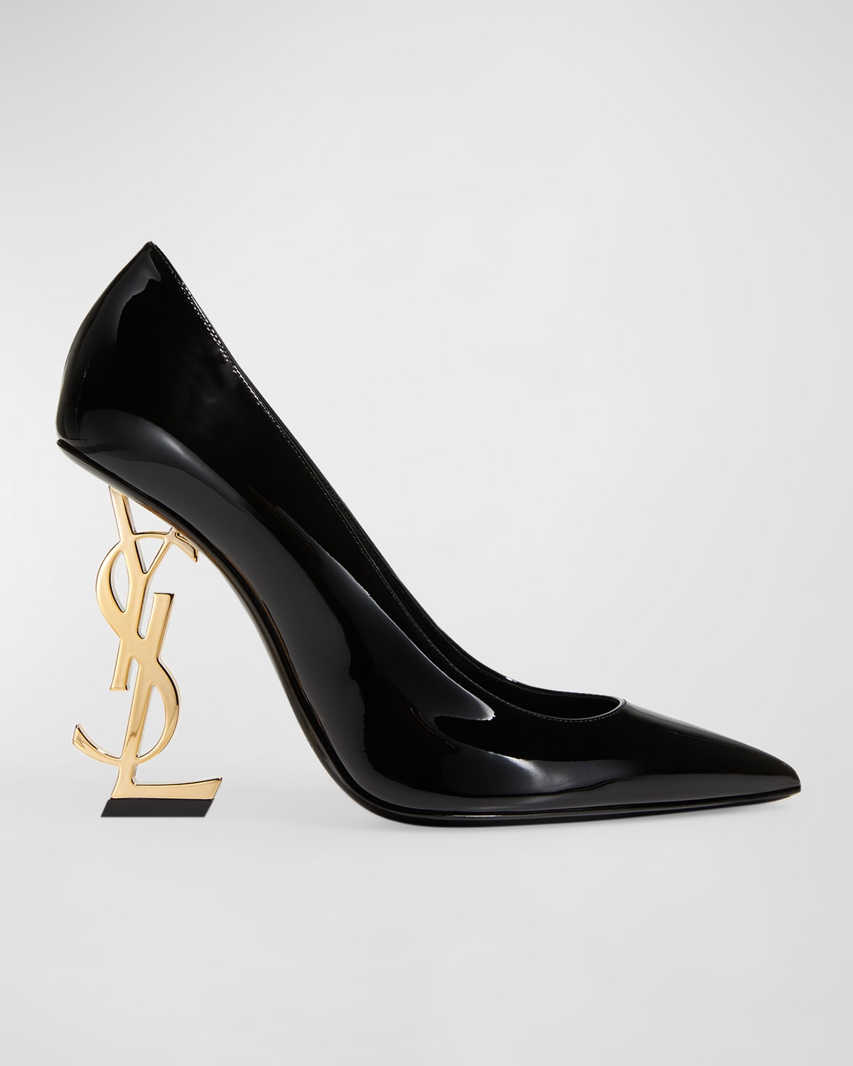 Saint Laurent Claw Chain-embellished Patent-leather Pumps in Black