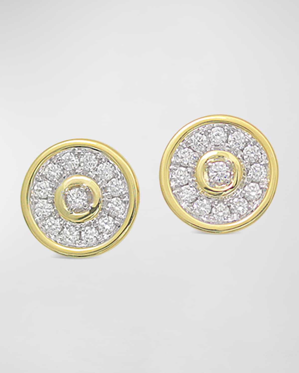 18k Gold Firenze Spinning Diamond Disc Earrings