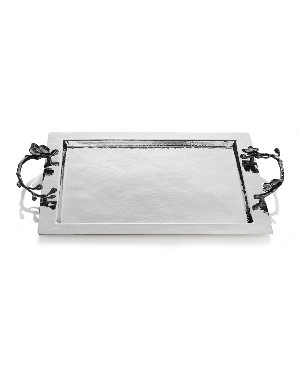 Shop Michael Aram Black Orchid Serving Tray In Silver