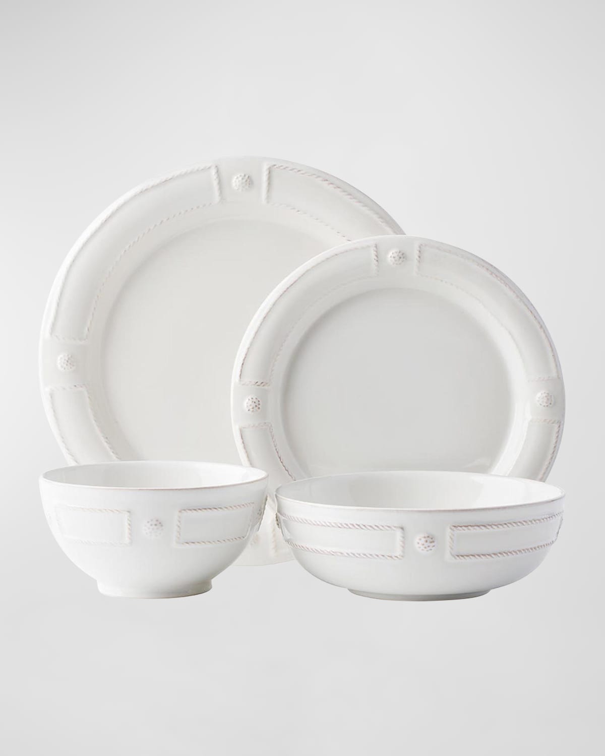 Shop Juliska Berry & Thread French Panel 4-piece Place Setting In Whitewash