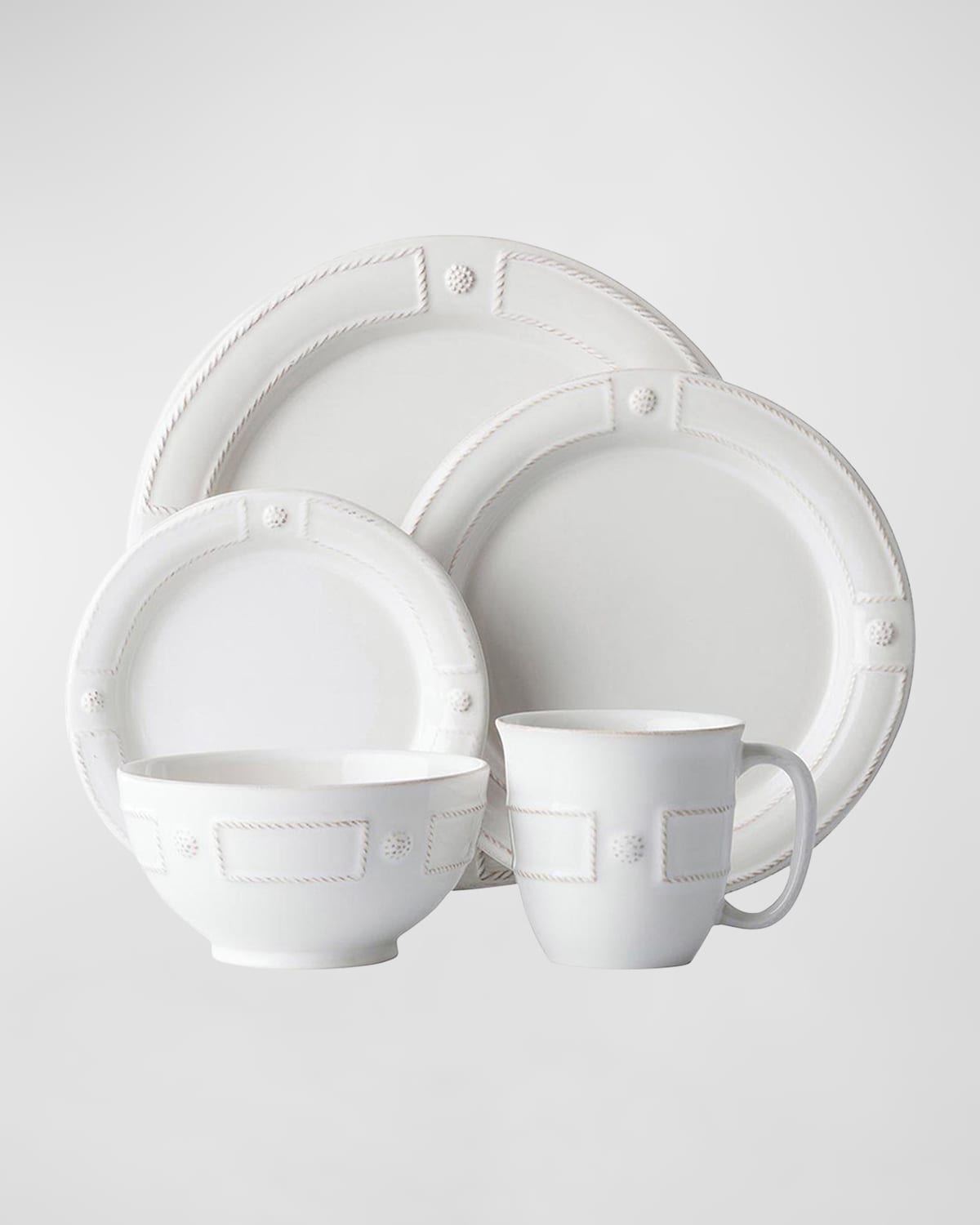 Juliska Berry & Thread 5-piece Setting, French Panel Whitewash In Whitewash